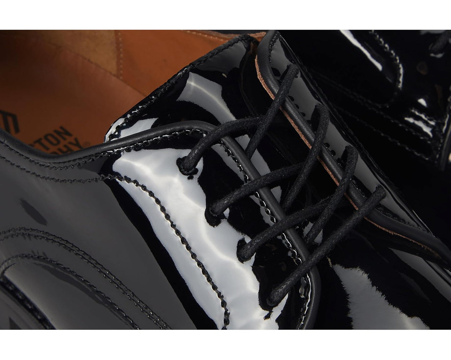 Men's Johnston & Murphy Sullivan Plain Toe Black Italian Patent Calfskin