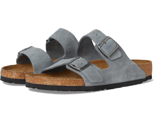 Men's Birkenstock Arizona Soft Footbed - Suede Basalt Gray