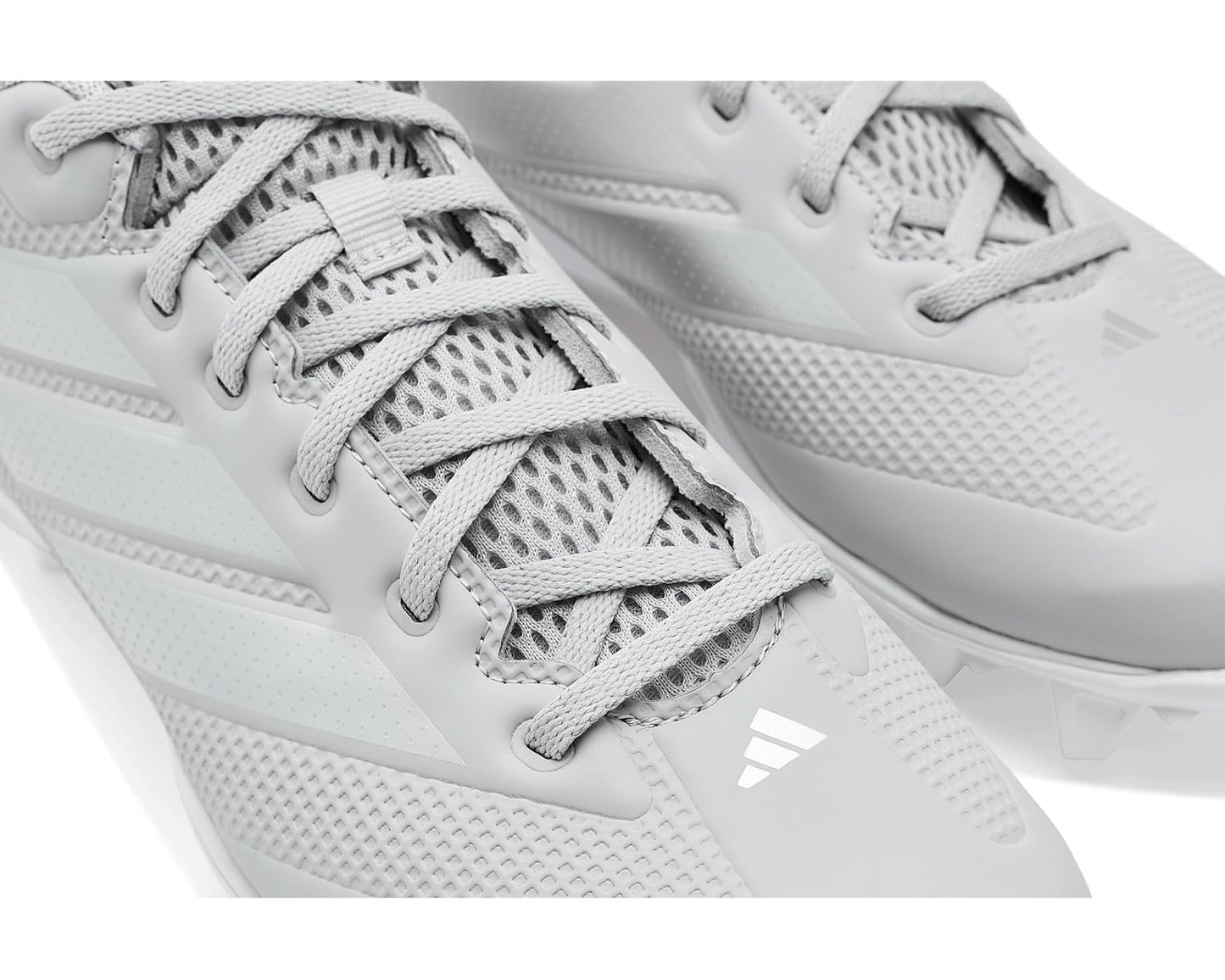 Men's adidas adiZero Impact 2.0 Molded Baseball Cleats Team Light Grey/Silver Metallic/White