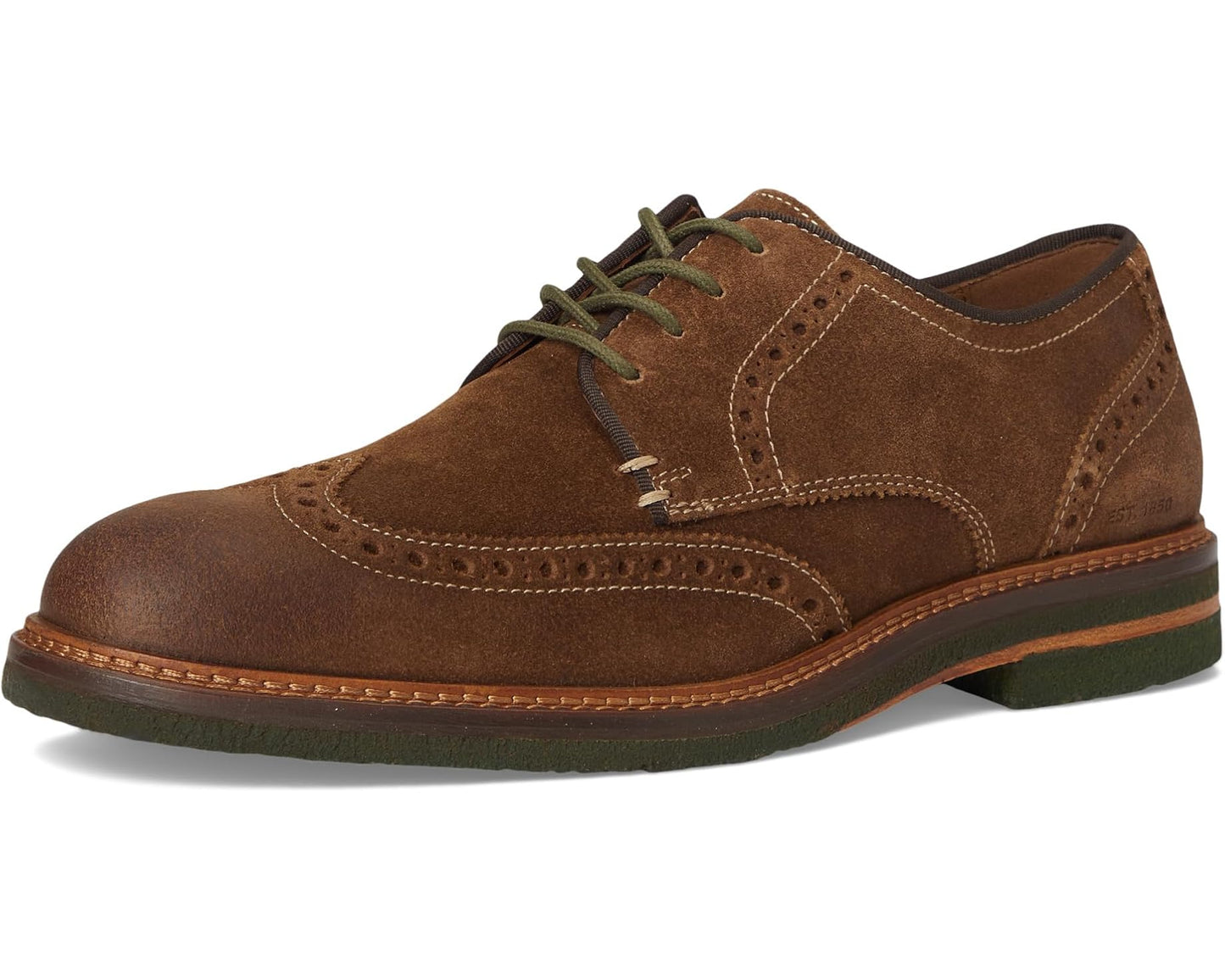 Men's Johnston & Murphy Calder Wingtip Snuff Waxed Suede