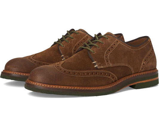 Men's Johnston & Murphy Calder Wingtip Snuff Waxed Suede