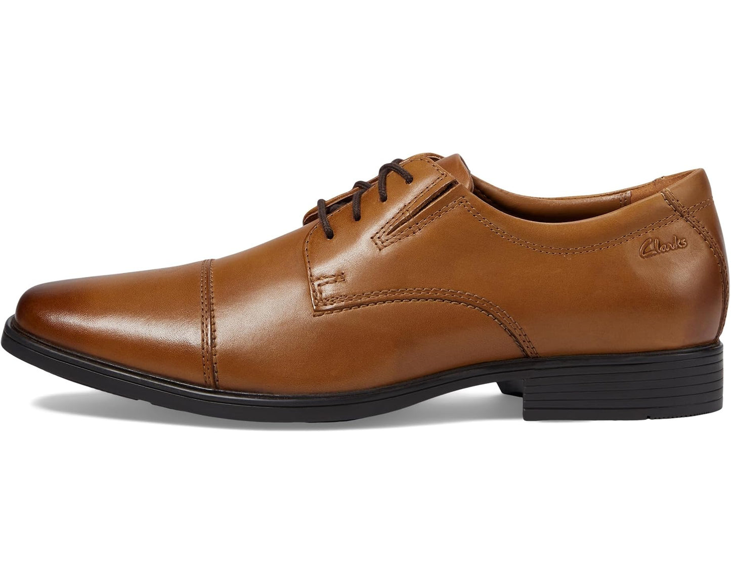 Men's Clarks Tilden Cap Dark Tan Leather