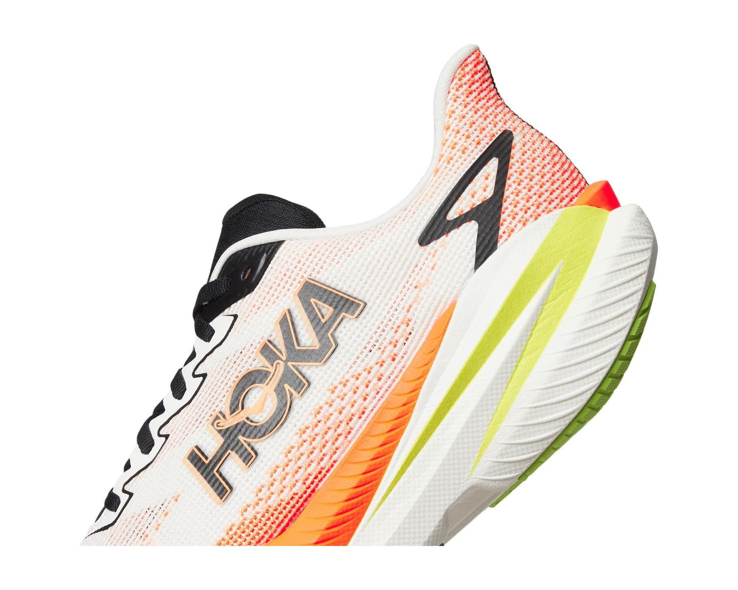 Men's Hoka Mach X 3 White/Neon Tangerine