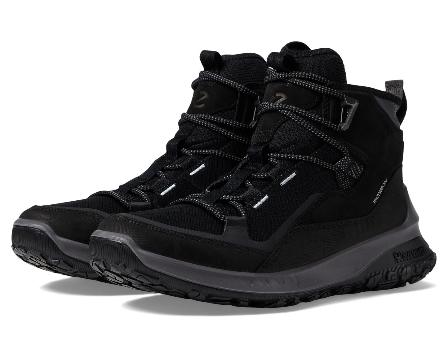 Men's ECCO Sport Ultra Terrain Waterproof Mid Hiking Boot Black/Black/Black