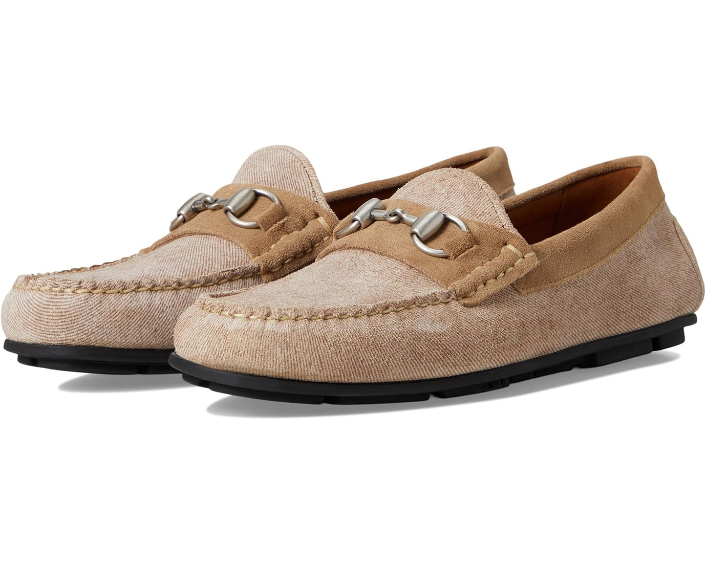 Men's Allen Edmonds Sebastian Loafer/Moc Shoes Bone Suede Mix