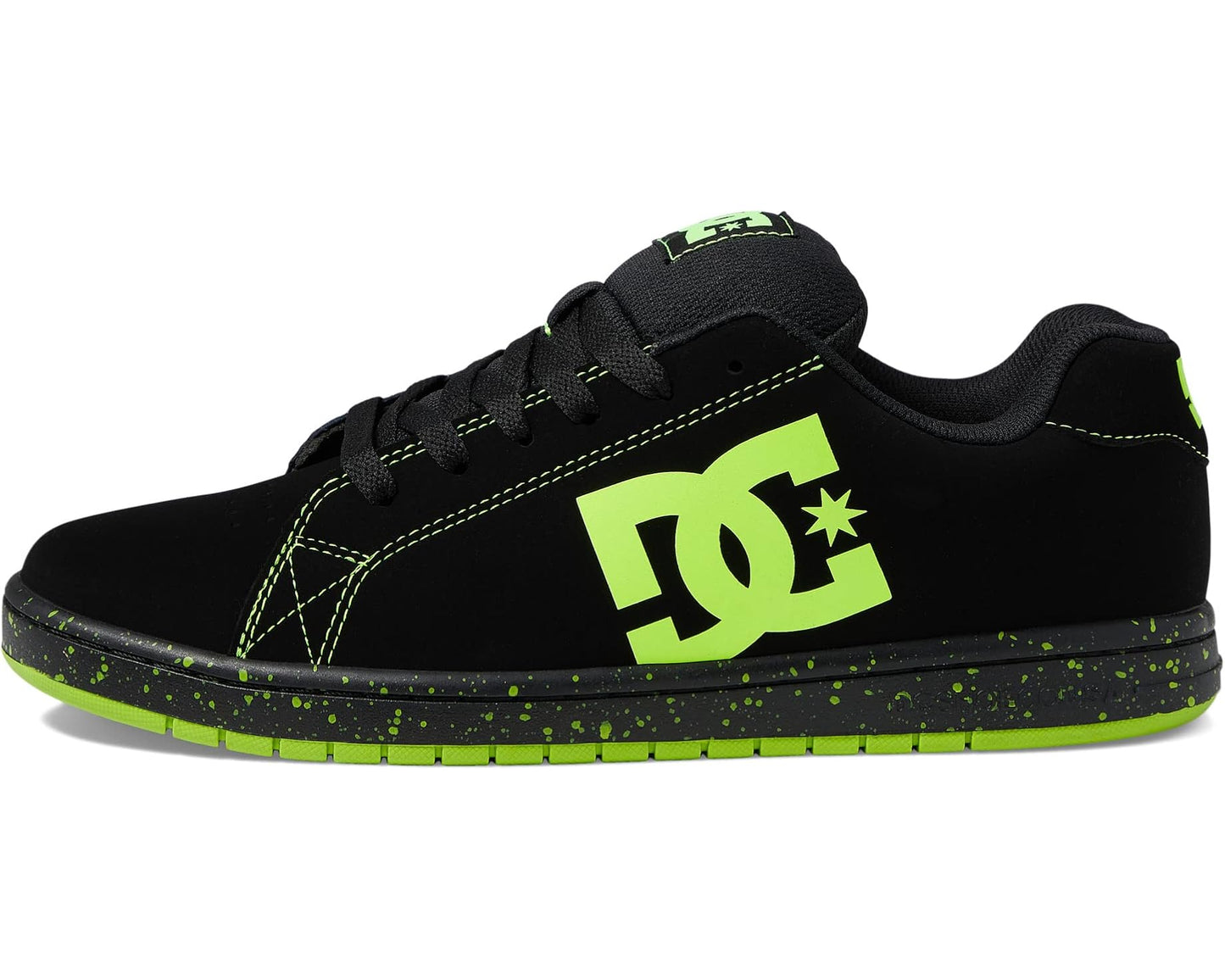 Men's DC Gaveler Casual Low Top Skate Shoes Sneakers Black/Lime Green