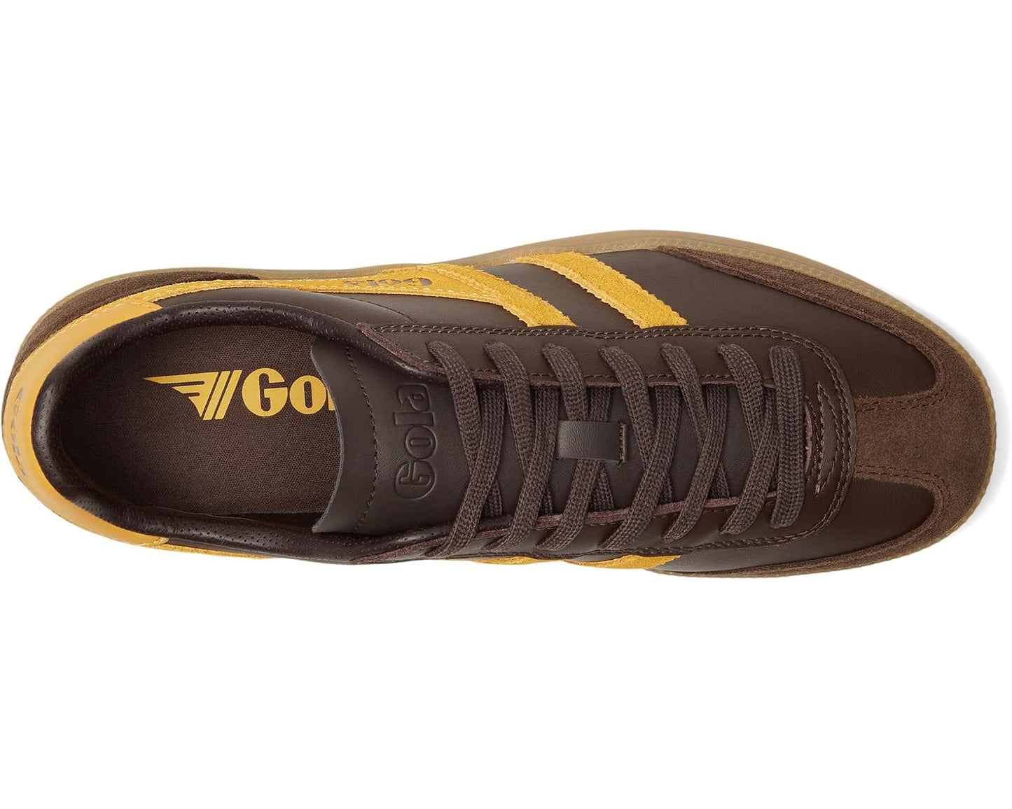 Men's Gola Viper Leather Dark Brown/Sun/Gum