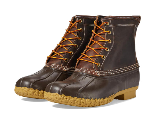 Men's L.L.Bean Bean Boots 8 Leather Primaloft Flannel Lined Classic Brown/Bean Boot Brown/Gum/Iron
