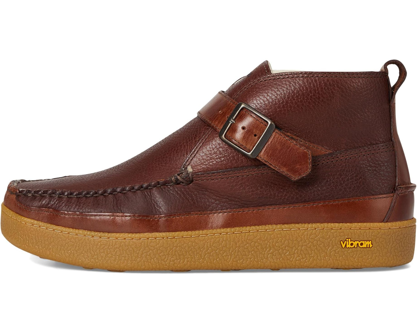 Men's L.L.Bean Lodge Moc Vibram Shearling Buckle Boots Mahogany