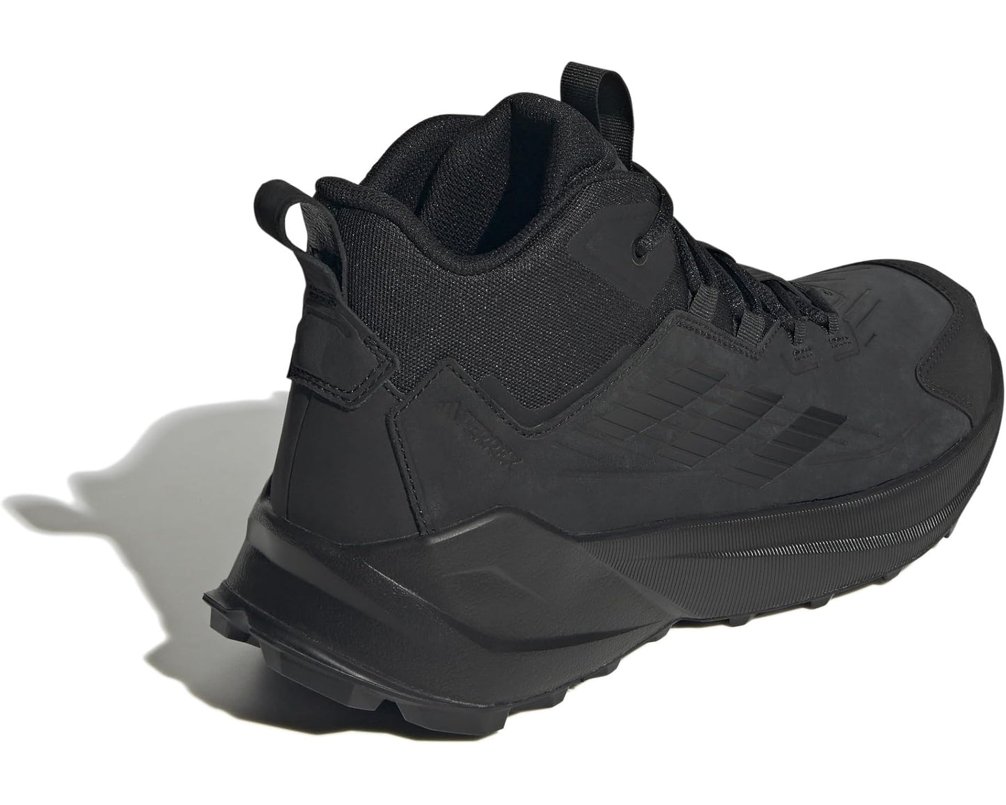 Men's adidas Outdoor Terrex Trailmaker 2 Leather Hiking Shoes Black/Black/Grey