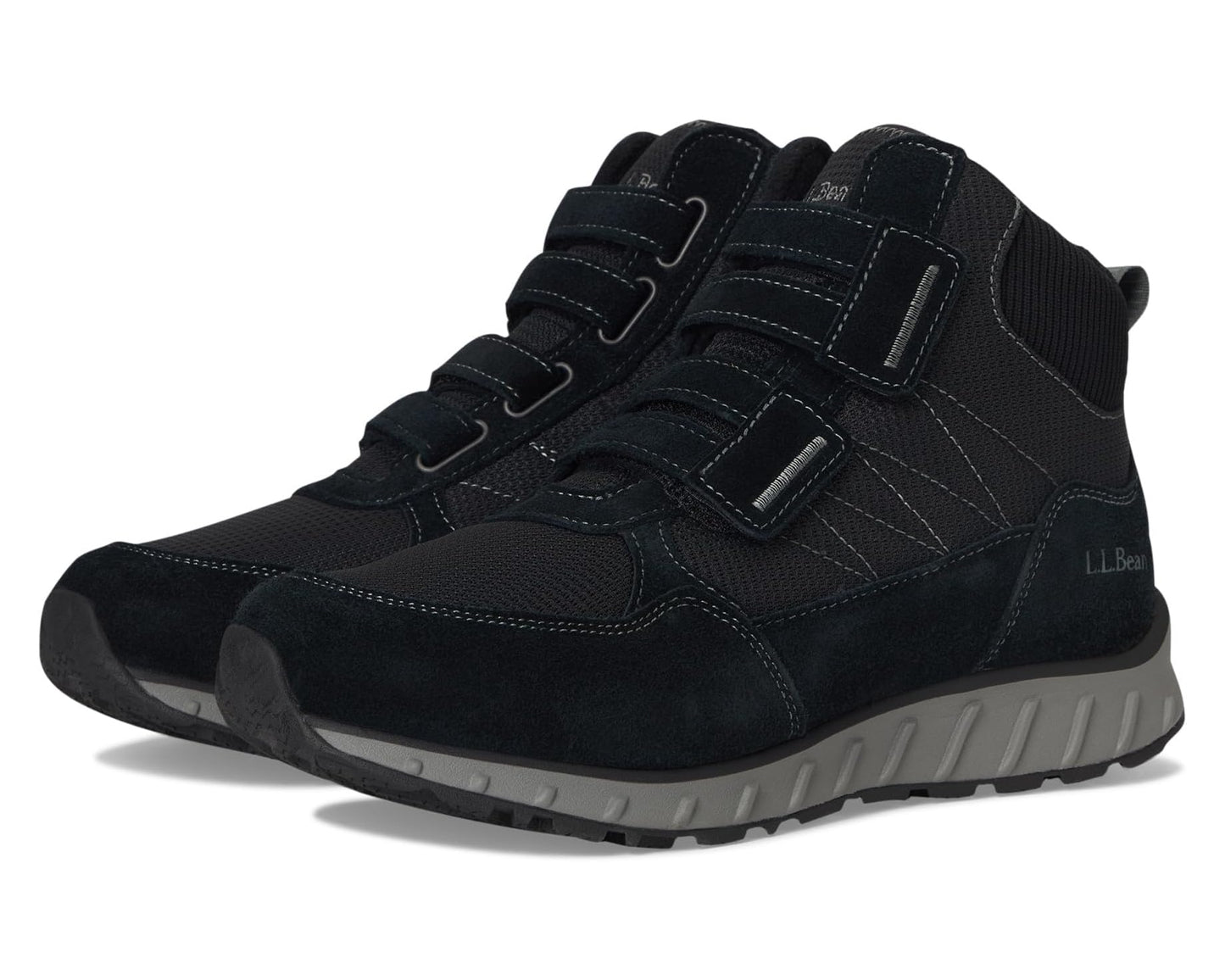 Men's L.L.Bean Snow Sneaker 5 Boot Mid Water Resistant Insulated Hook-and-Loop Black/Black