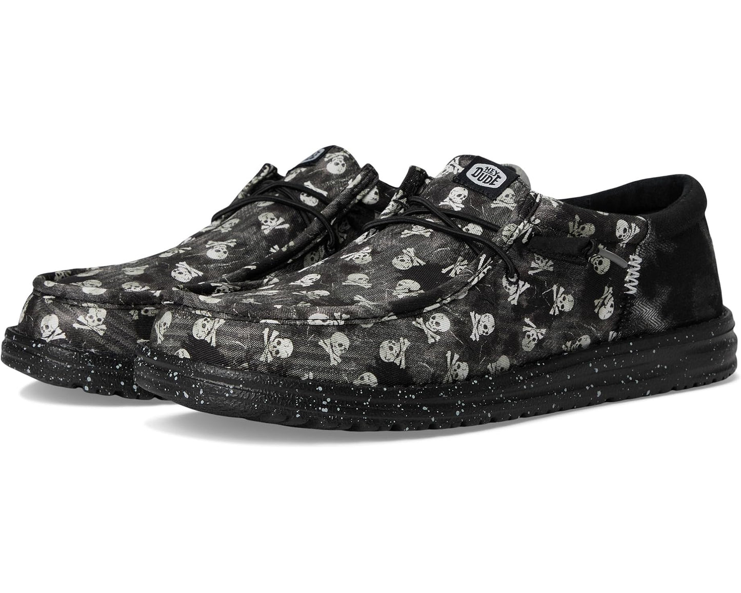 Men's Hey Dude Wally Funk Skull Print Black/Black Oyster