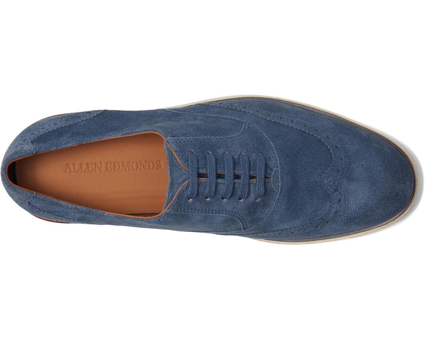 Men's Allen Edmonds Carson Wing Oxford Shoes Denim Suede