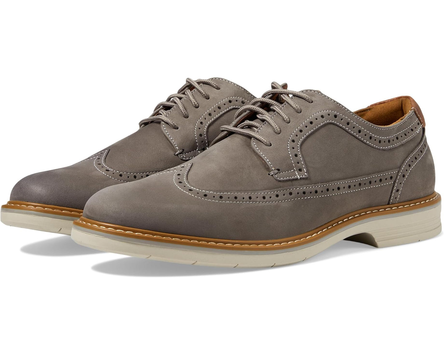 Men's Florsheim Norwalk Wingtip Oxford Gray Nubuck