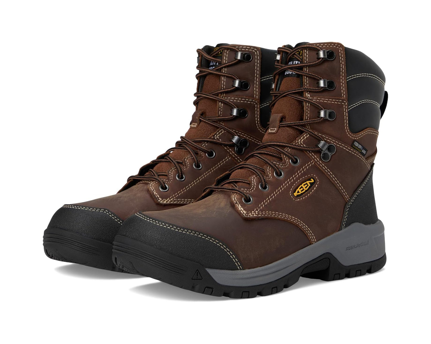 Men's KEEN Utility Evanston 8 Soft Toe Waterproof Insulated 600G Bison/Black