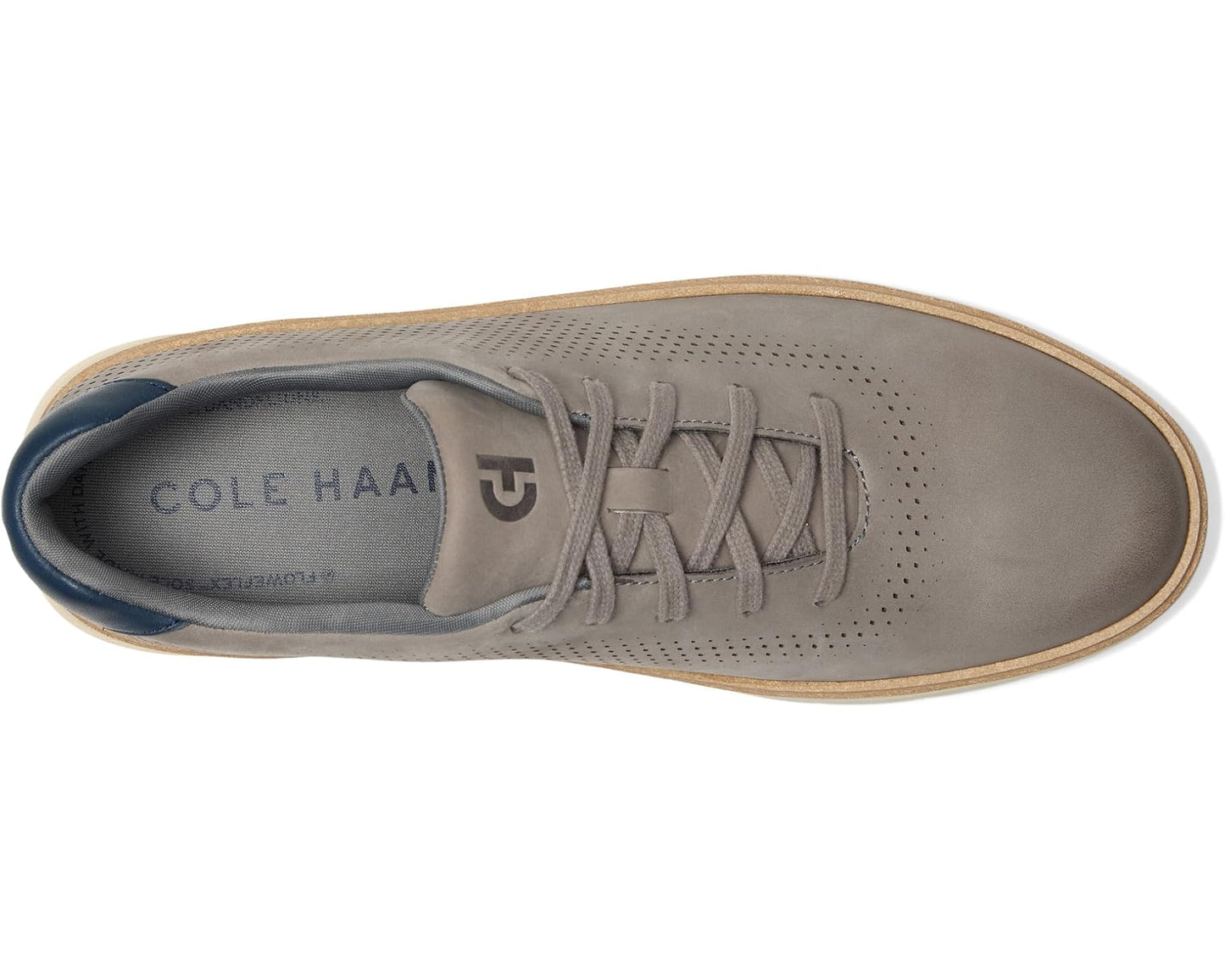 Men's Cole Haan Grandpro Featherarc Laser Sneakers Ironstone Nubuck/Silver Birch/Navy Blazer