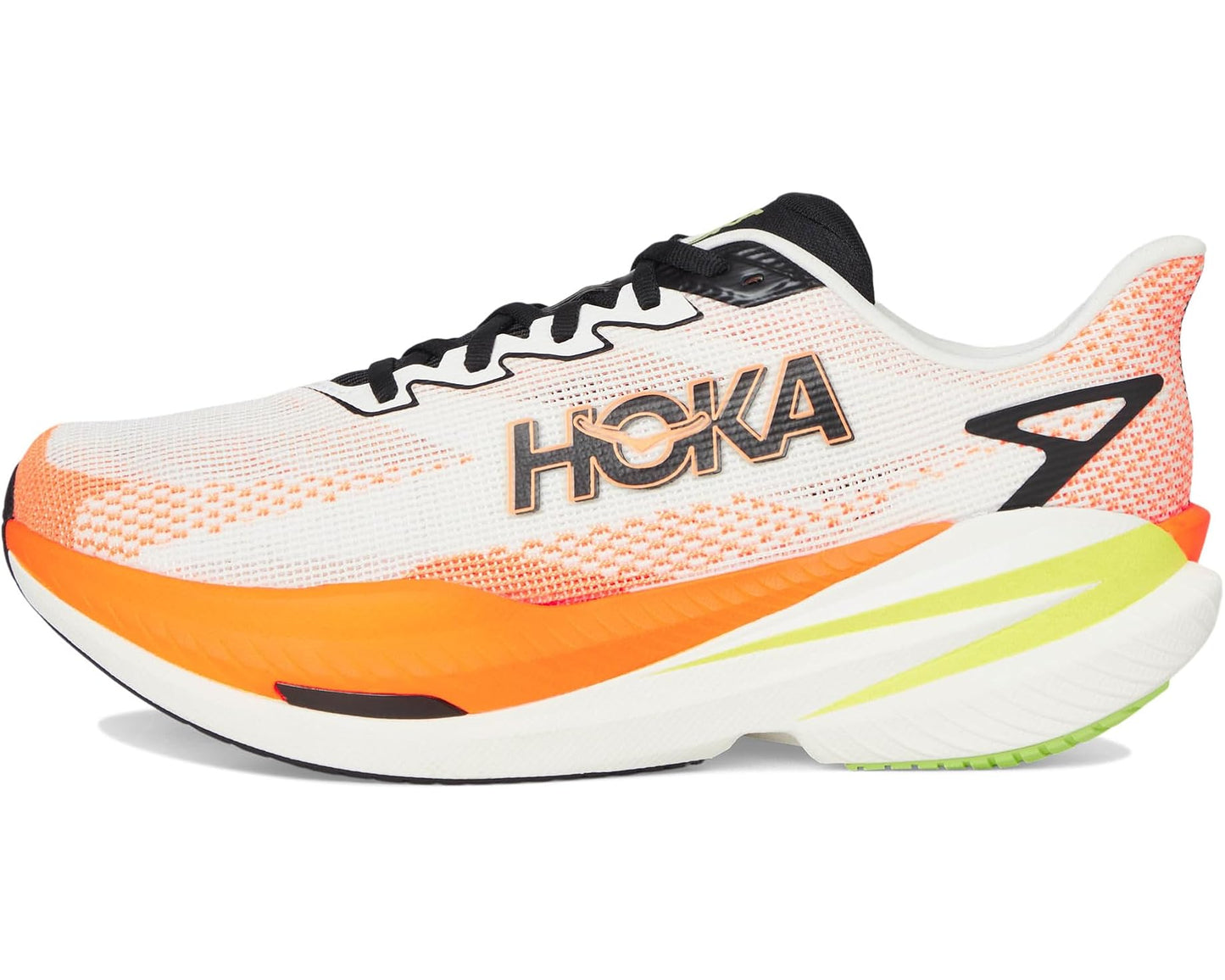 Men's Hoka Mach X 3 White/Neon Tangerine
