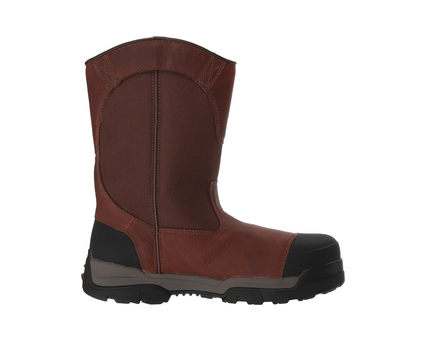 Men's Carhartt 10 Waterproof Comp Toe Pull-On Work Boots Brown Leather