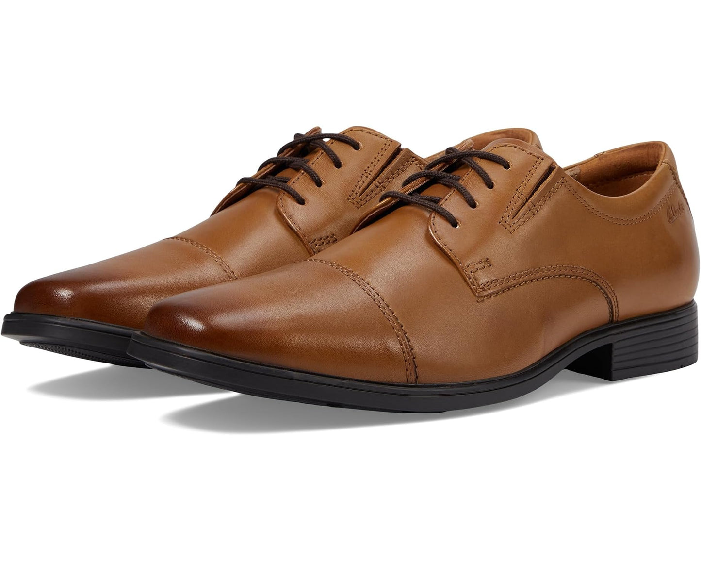 Men's Clarks Tilden Cap Dark Tan Leather