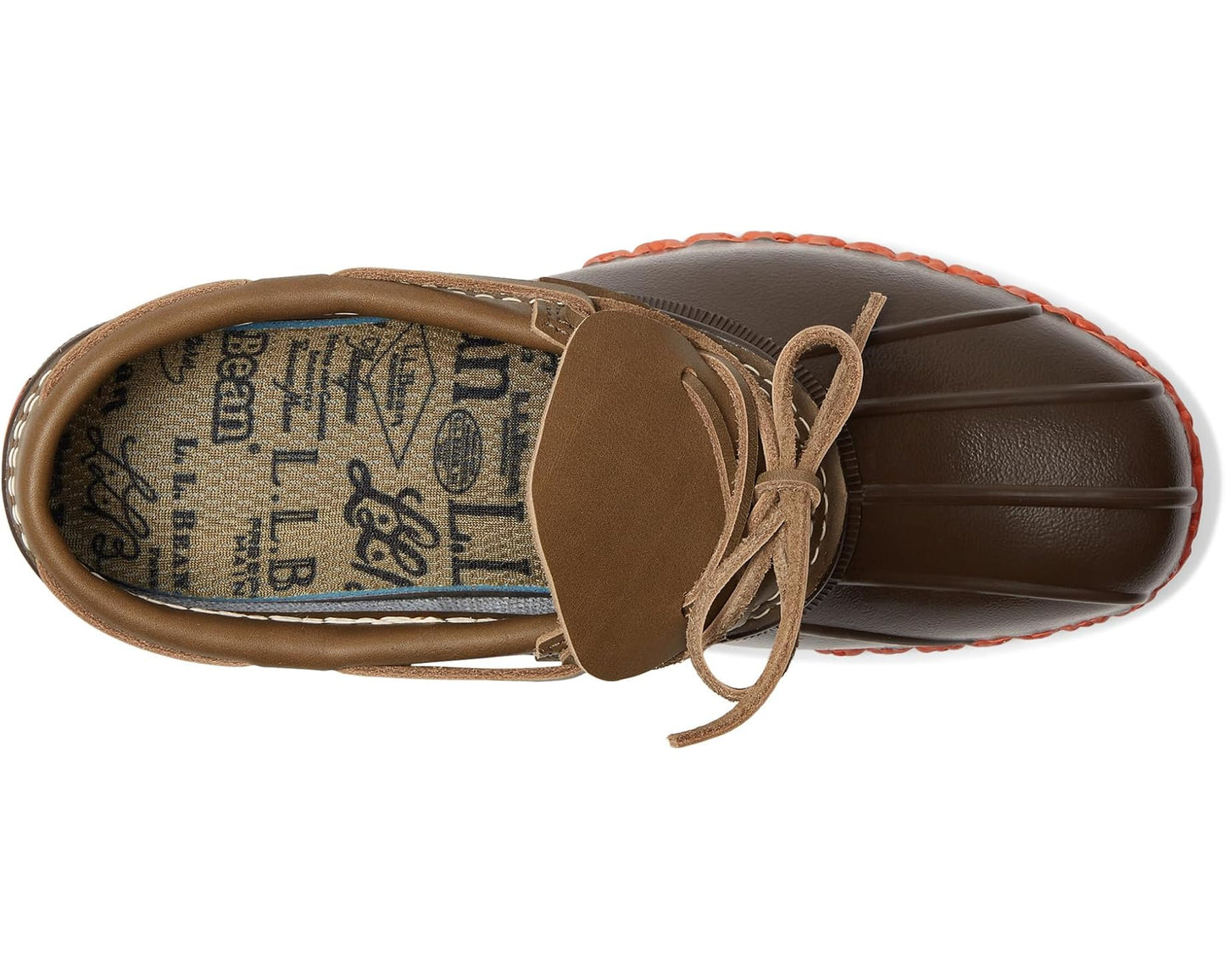 Men's L.L.Bean Rubber Moc Field Olive/Bean Boot Brown/Sail Orange