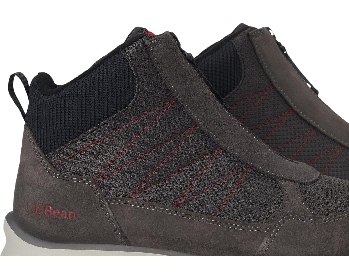 Men's L.L.Bean Snow Sneakers Waterproof Insulated Zip Front Graphite/Darkest Grey