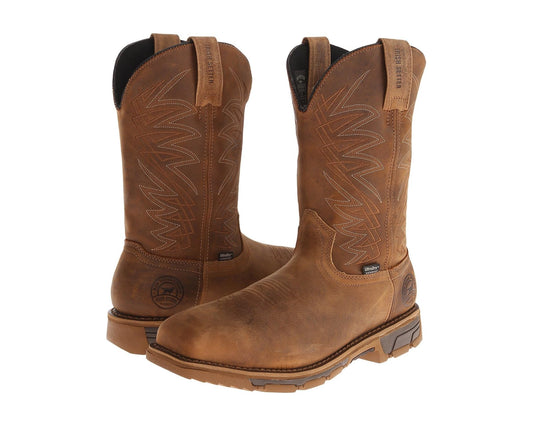 Men's Irish Setter Marshall 11 Waterproof Steel-Toe Pull-On Brown Leather