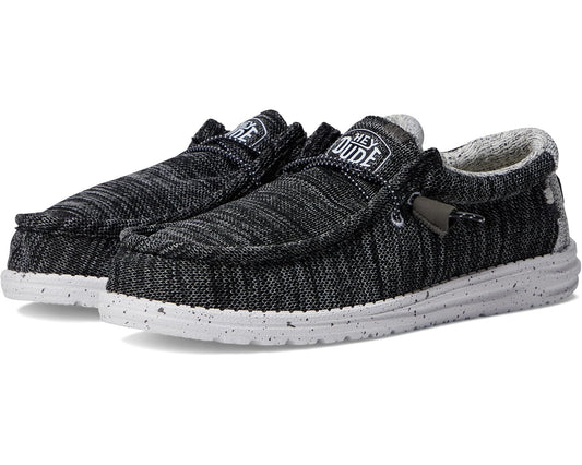Men's Hey Dude Wally Stretch Mix Slip-On Casual Shoes Meteorite
