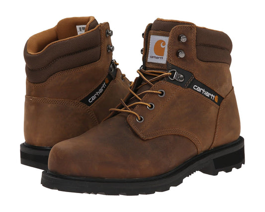 Men's Carhartt Traditional Welt 6 Work Boots Crazy Horse Brown Leather