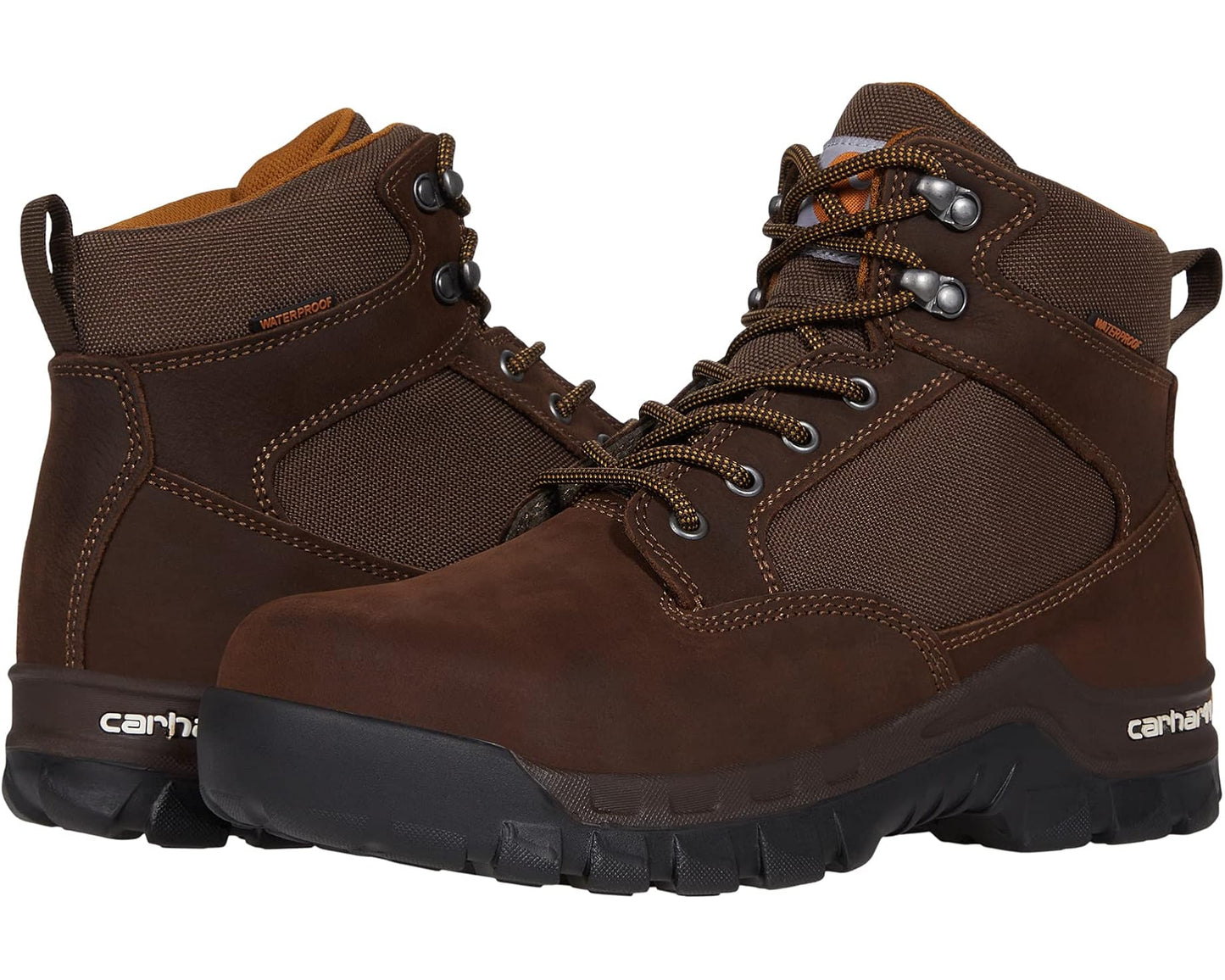 Men's Carhartt Rugged Flex 6 Waterproof Steel Toe Chocolate Brown Oil Tanned
