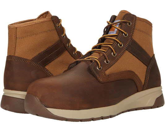 Men's Carhartt Force 5 Lightweight Sneaker Boots Nano Comp Toe Brown Leather/Tan Duck