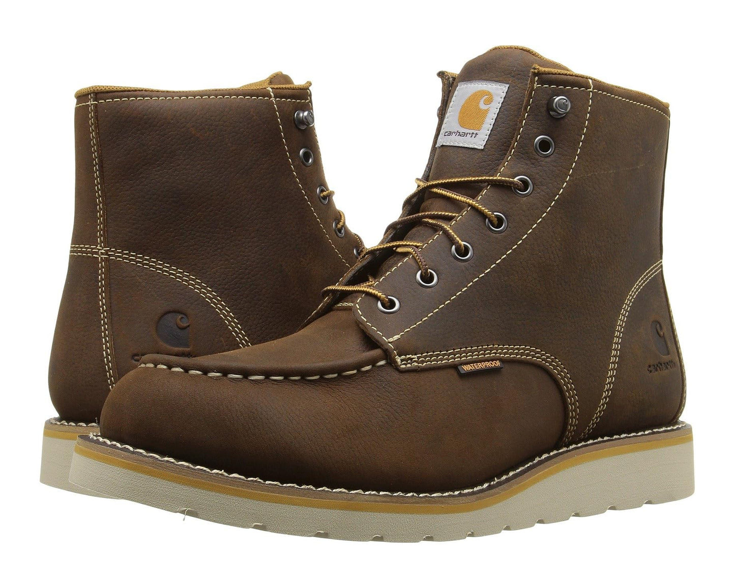 Men's Carhartt 6-Inch Non-Safety Toe Wedge Boot Brown Oil Tanned Leather