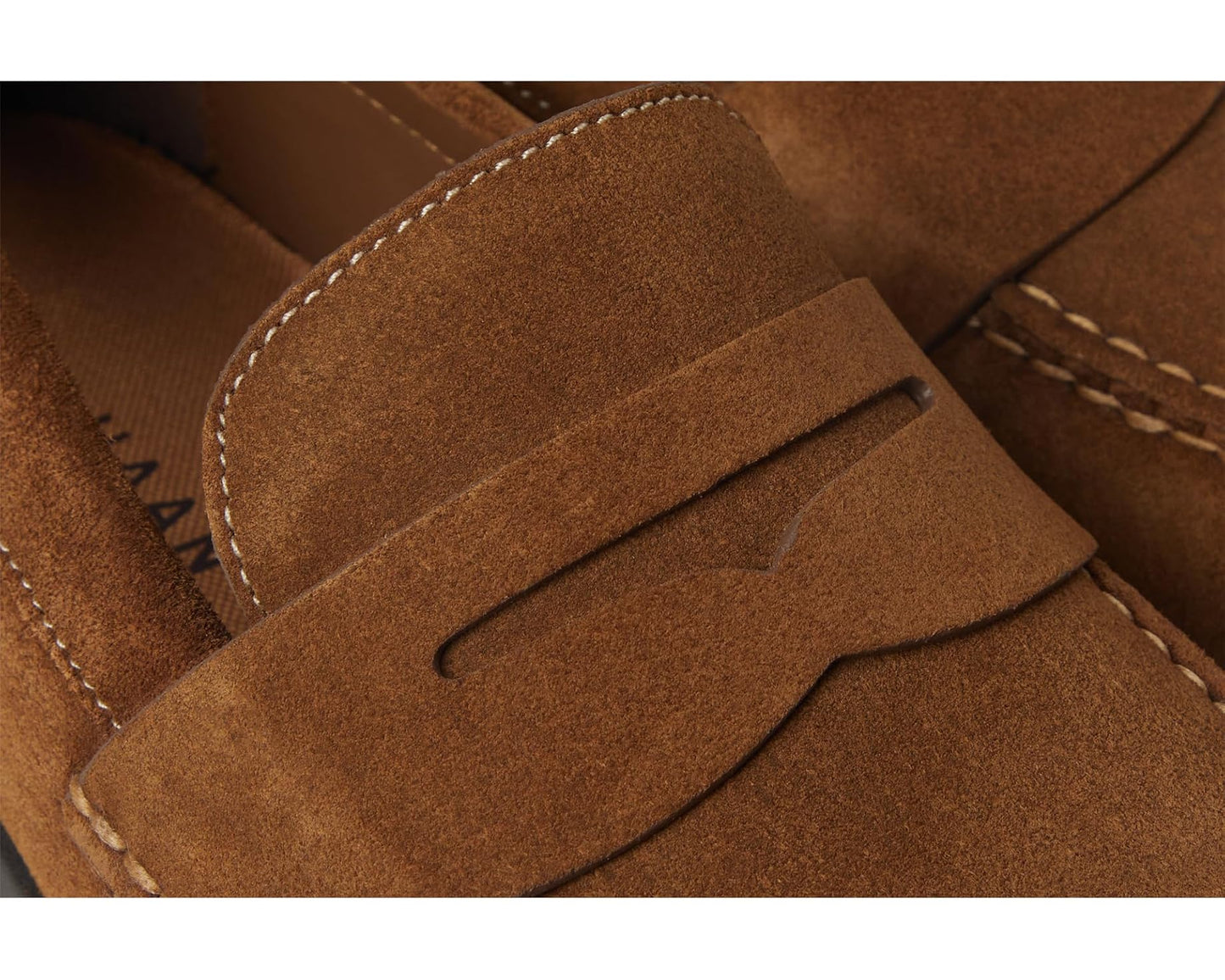 Men's Cole Haan Brower Penny Loafers Spiced Brown Suede/Raven Water Resistant
