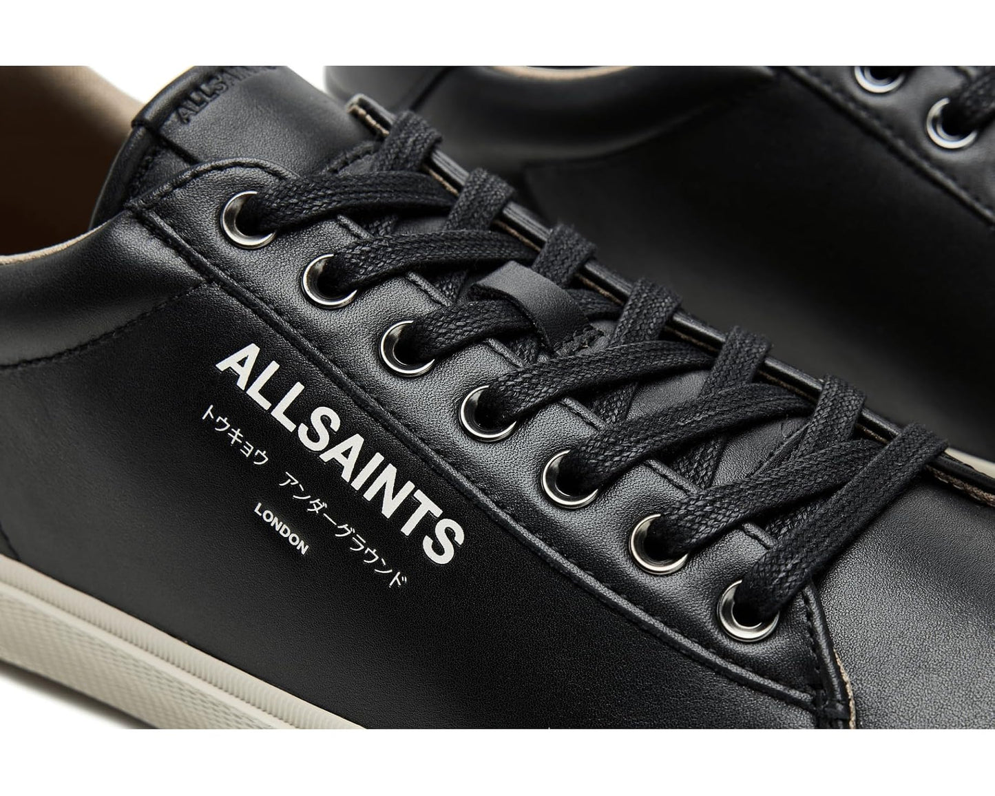 Men's AllSaints Underground Leather Low Top Black 1