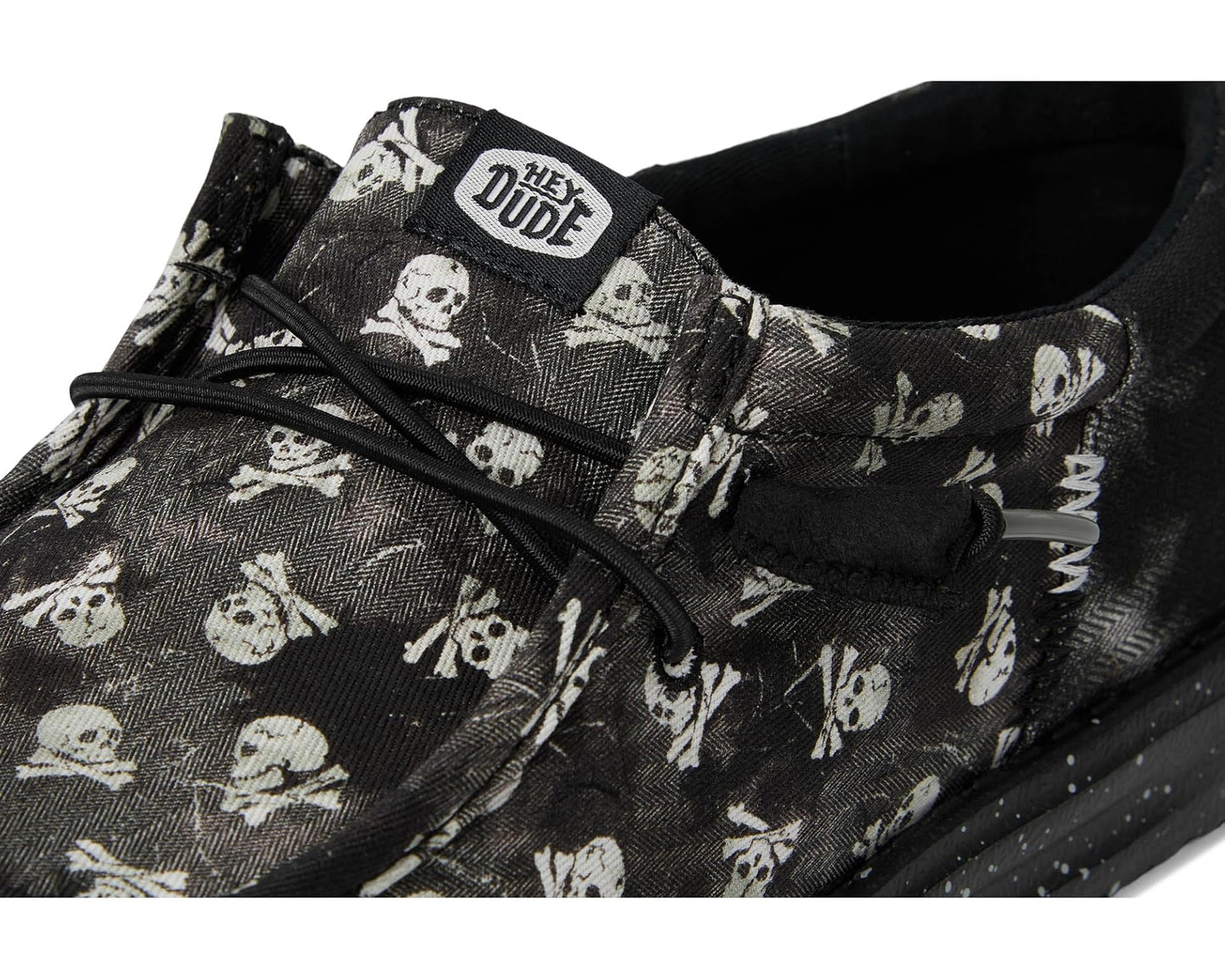 Men's Hey Dude Wally Funk Skull Print Black/Black Oyster