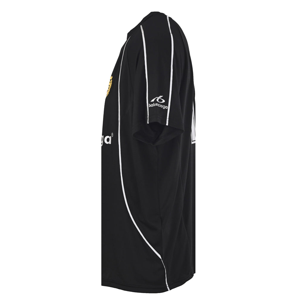 Balenciaga Soccer Jersey Crest T-Shirt in Black & Blue